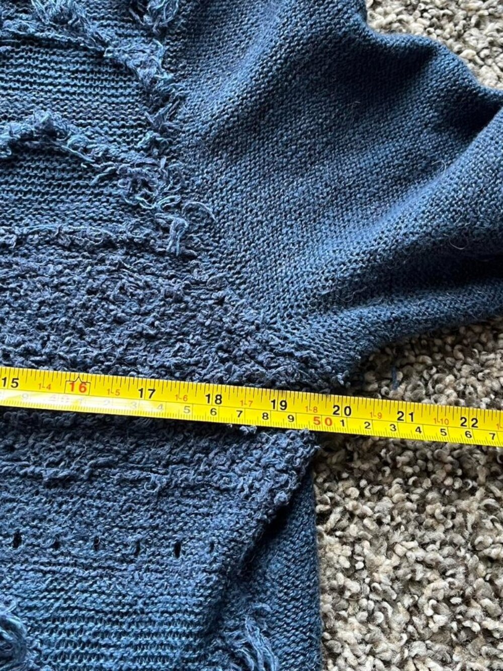 Anthropologie Moth Textured Alpaca Wool Blue Knit Sweater Wmn Med Indie Cottage - Picture 7 of 8